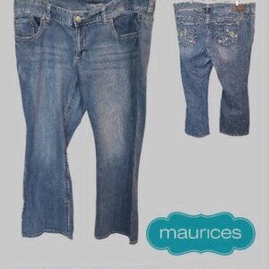 Maurices  Light Wash Bootcut Denim Casual Jeans Womens Plus 24 Long